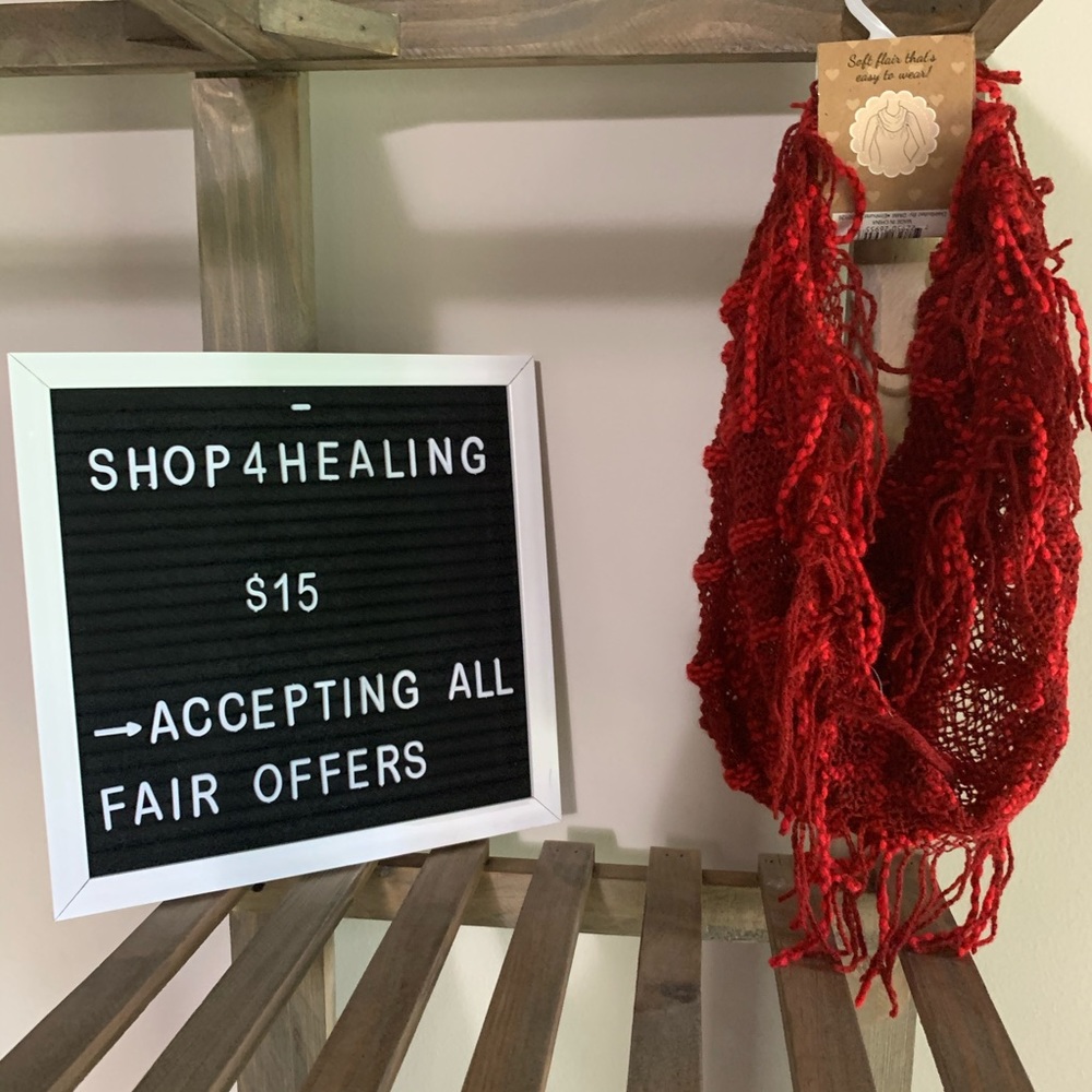 Red Knit Infinity Scarf Wrap ✵ Britt’s Knits